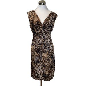 SUZI CHIN for Maggy‎ Boutique Animal Print Sleeveless Sheath Dress Sz 6P